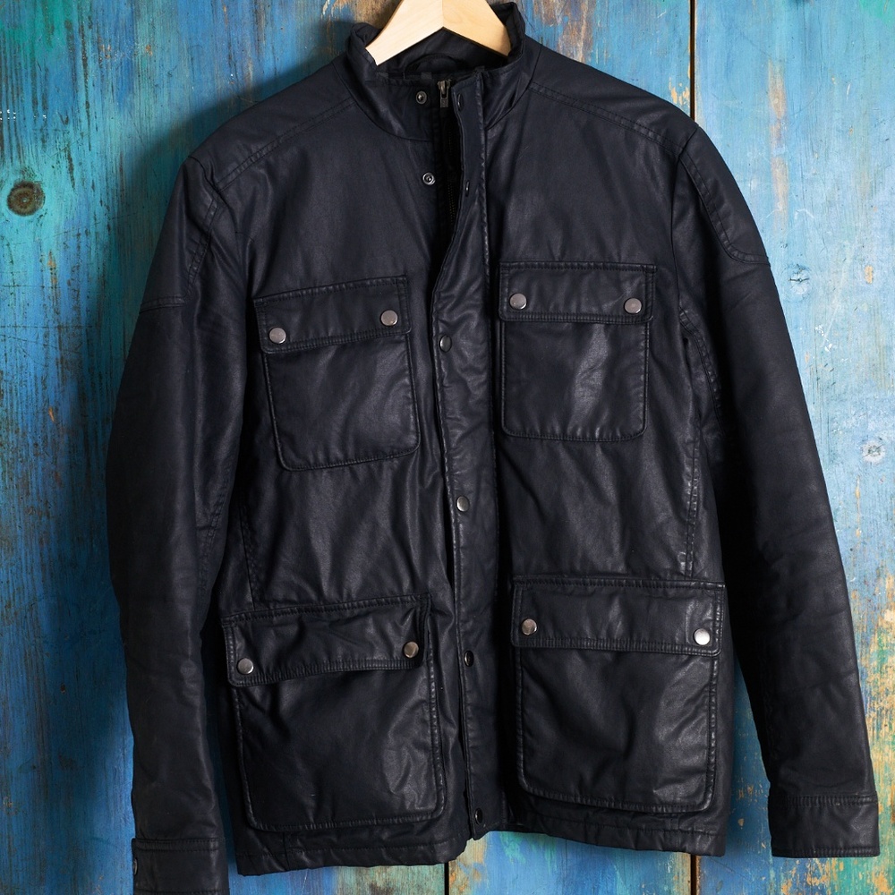 J Crew Waxed Field Lined Jacket, Dark Navy, Medium